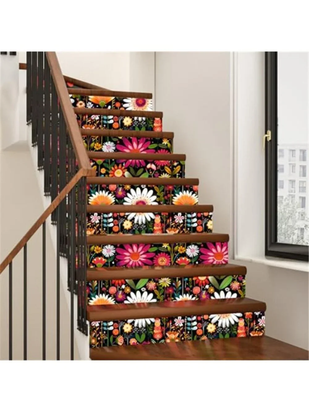 Floral Peel Stick Wallpaper Vintage Boho Removable Contact Paper Pink Black